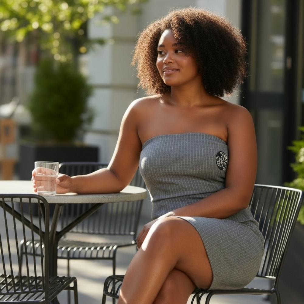 Chic Strapless Gray Dress